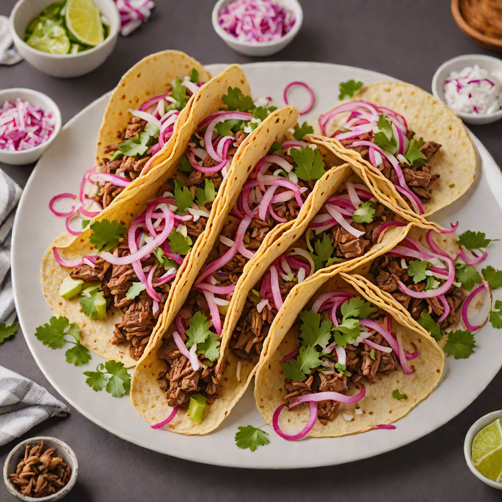Grilled Barbacoa-Style Beef Tacos with Pickled Red Onion