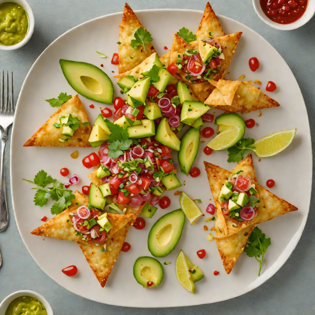 Mediterranean-Fusion Tuna Tartare with Avocado and Crispy Wontons