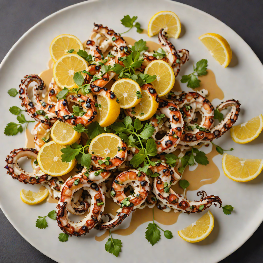Mediterranean-Fusion Grilled Octopus with Lemon-Tahini Drizzle