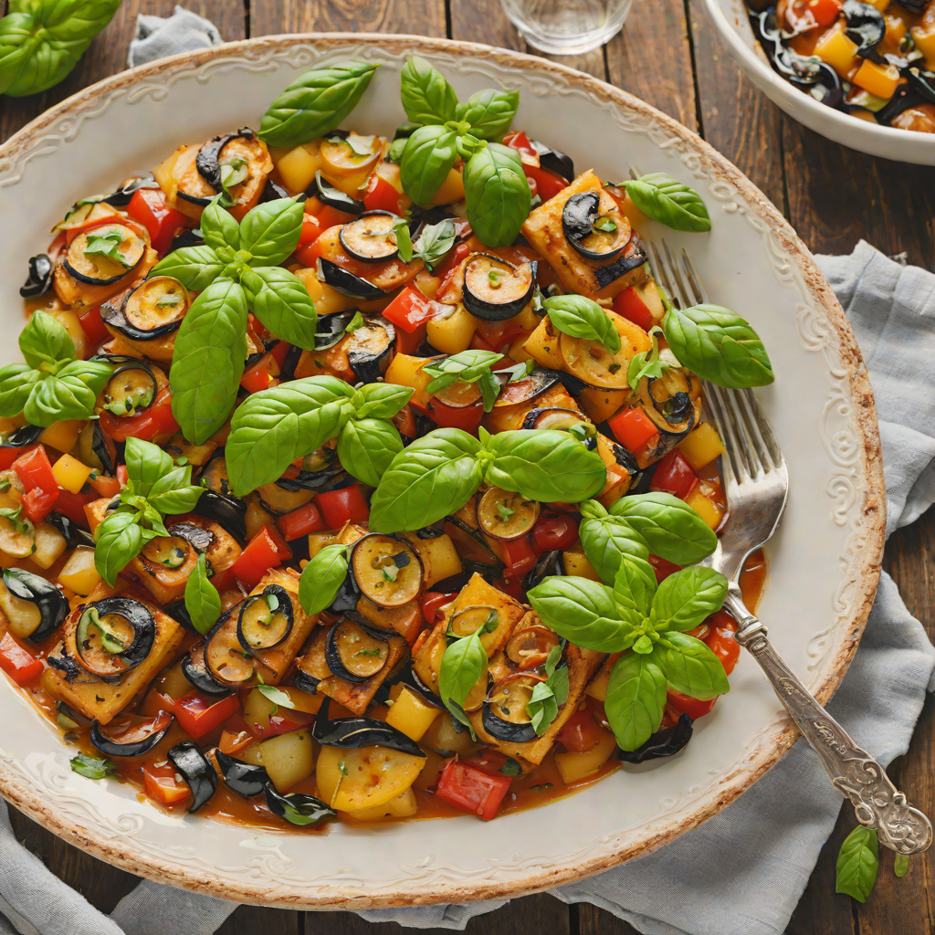 Rustic Italian Oven-Baked Ratatouille with Fresh Basil