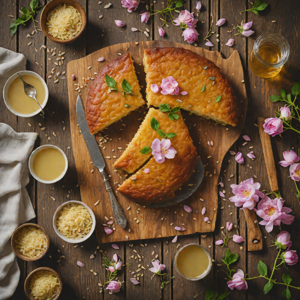 Cardamom-Spiced Semolina Cake with Rosewater Syrup