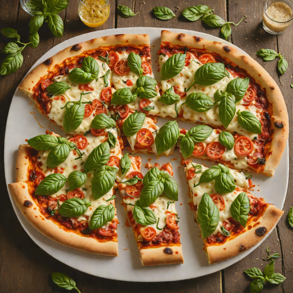 Wood-Fired Brick Oven Margherita Pizza with Fresh Basil