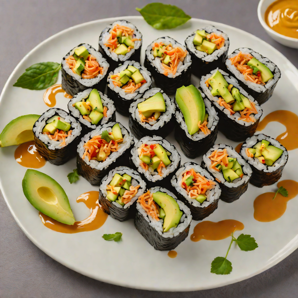 Mediterranean-Fusion Sushi Rolls with Avocado and Spicy Aioli