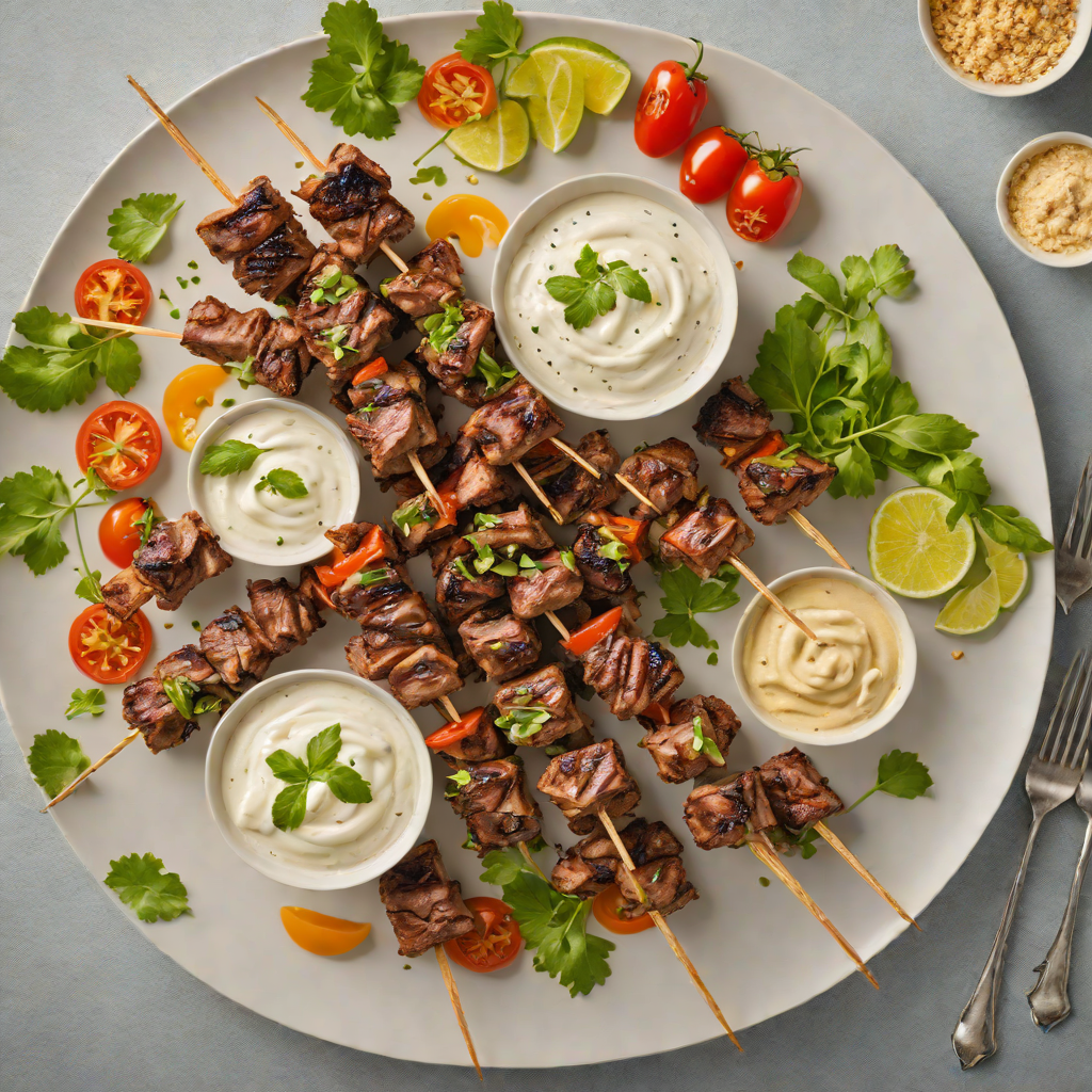 Mediterranean-Fusion Grilled Lamb Skewers with Yogurt-Tahini Sauce