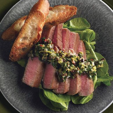Mediterranean-Seared Tuna with Citrus Olive Tapenade