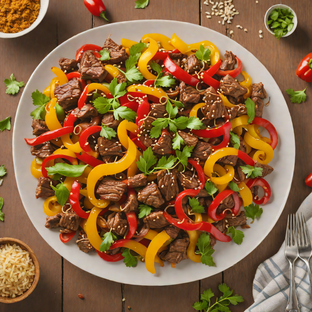 Cumin-Spiced Beef Stir Fry with Bell Peppers and Onions