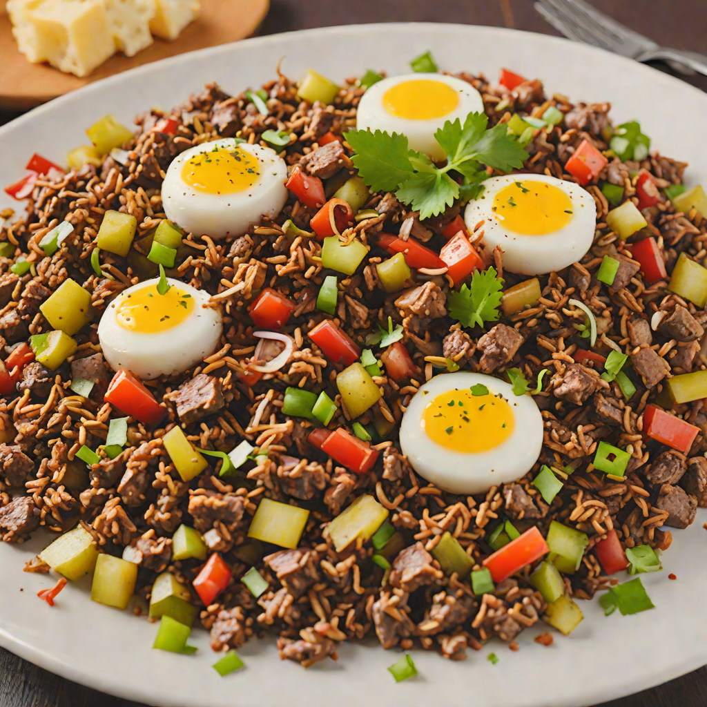 Sizzling Beef Sisig with Onions and Chili