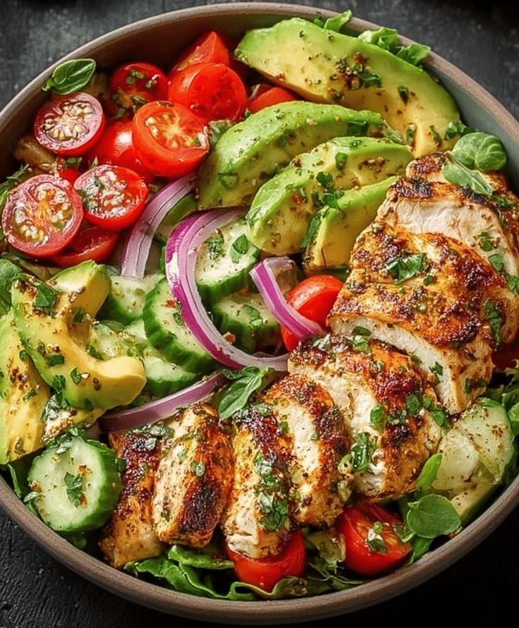 Charred Jalapeño and Avocado Chicken Salad with Cilantro Dressing