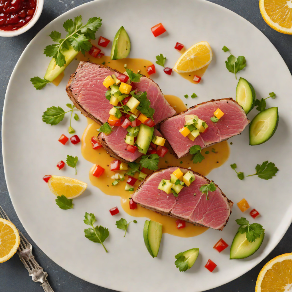 Mediterranean-Fusion Seared Tuna with Citrus Avocado Salsa