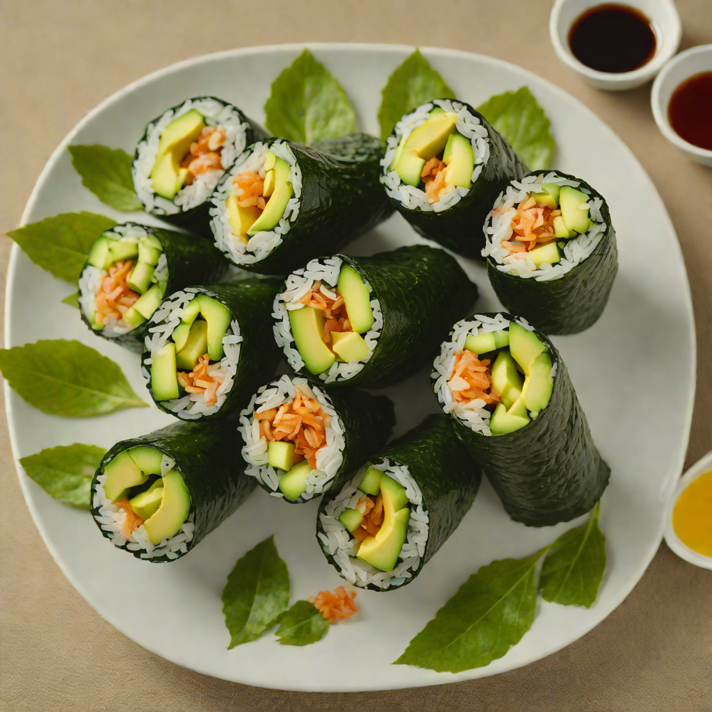 Sushi-Style Avocado and Cucumber Hand Rolls