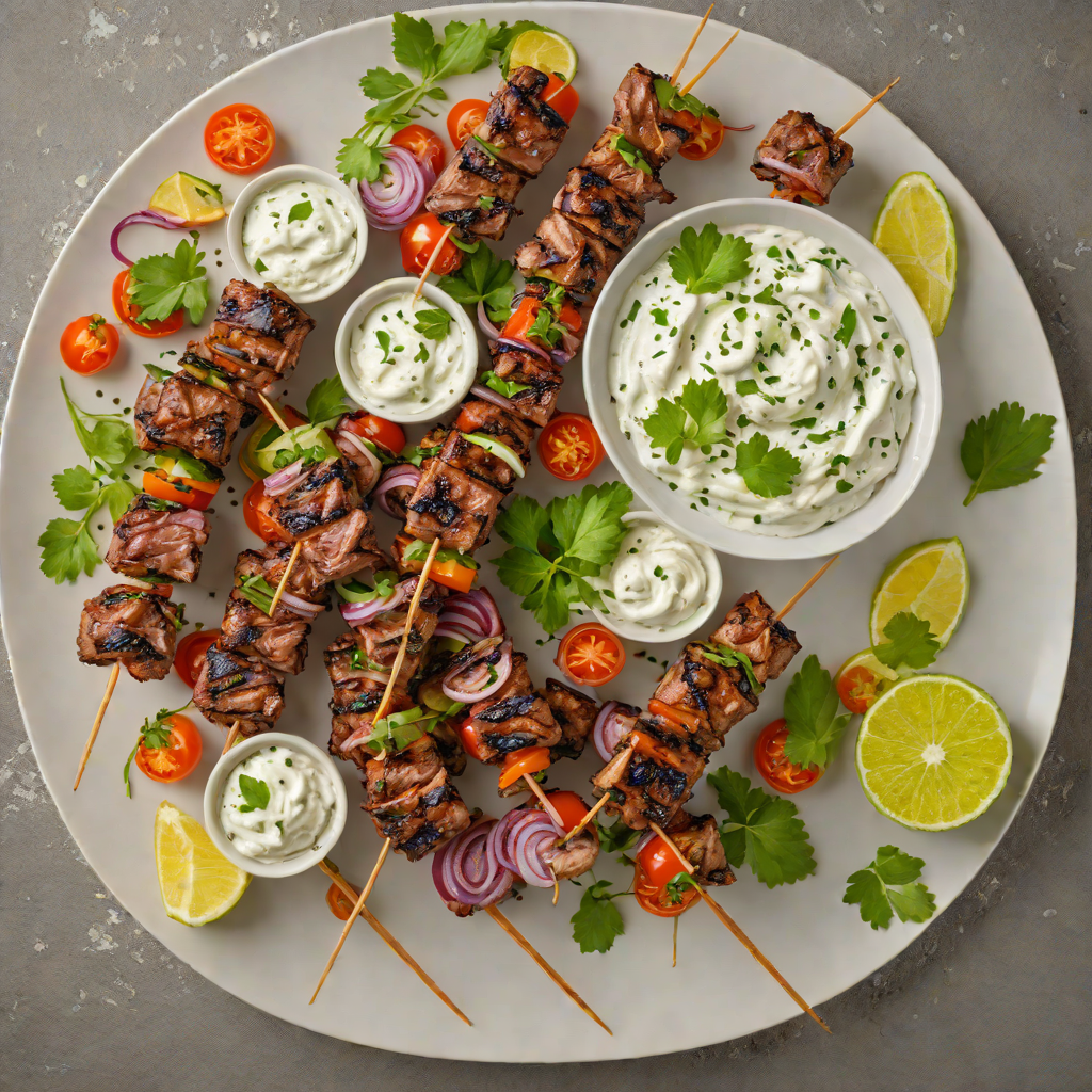 Mediterranean-Fusion Grilled Lamb Skewers with Tzatziki Drizzle