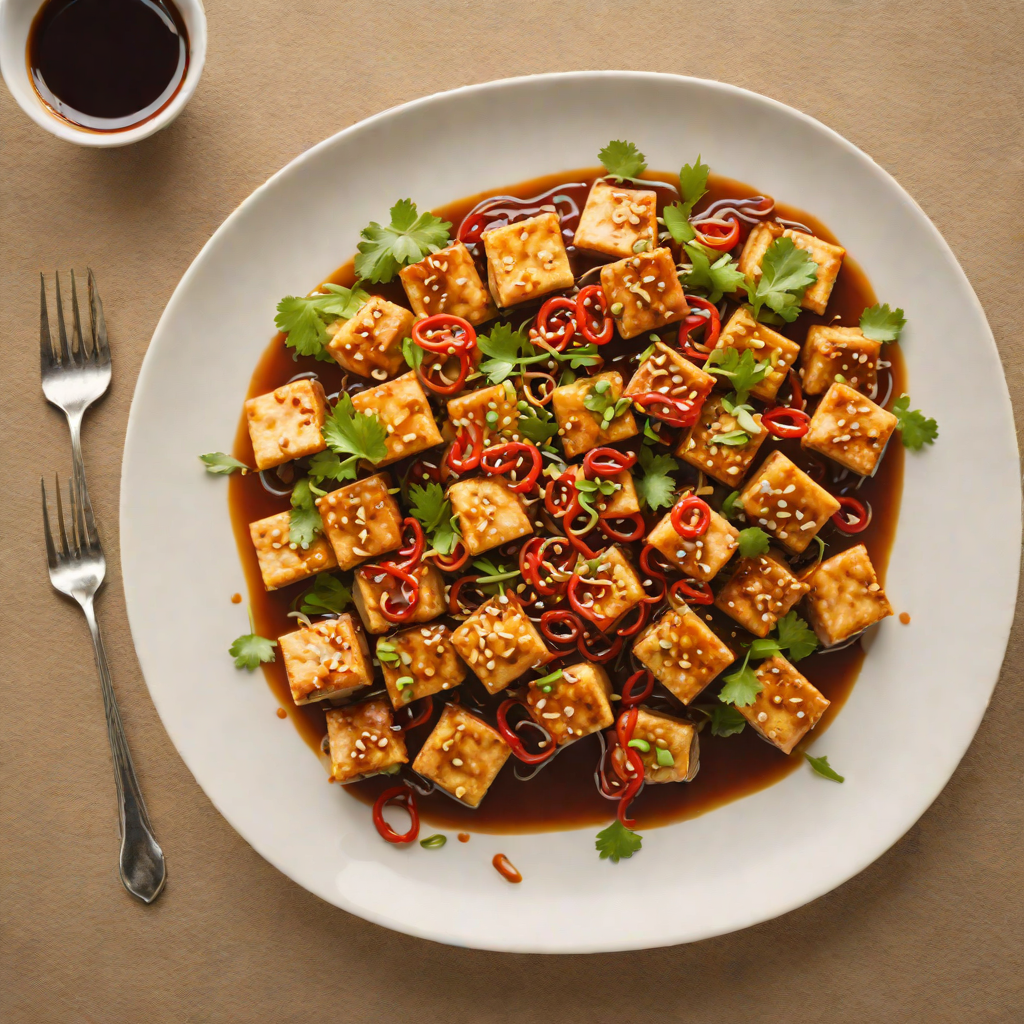 Stir-Fried Tofu with Garlic and Chili in Sweet Soy Sauce