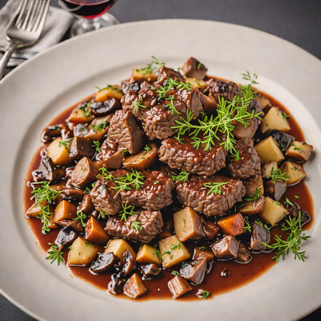 Red Wine-Braised Beef with Mushrooms and Thyme