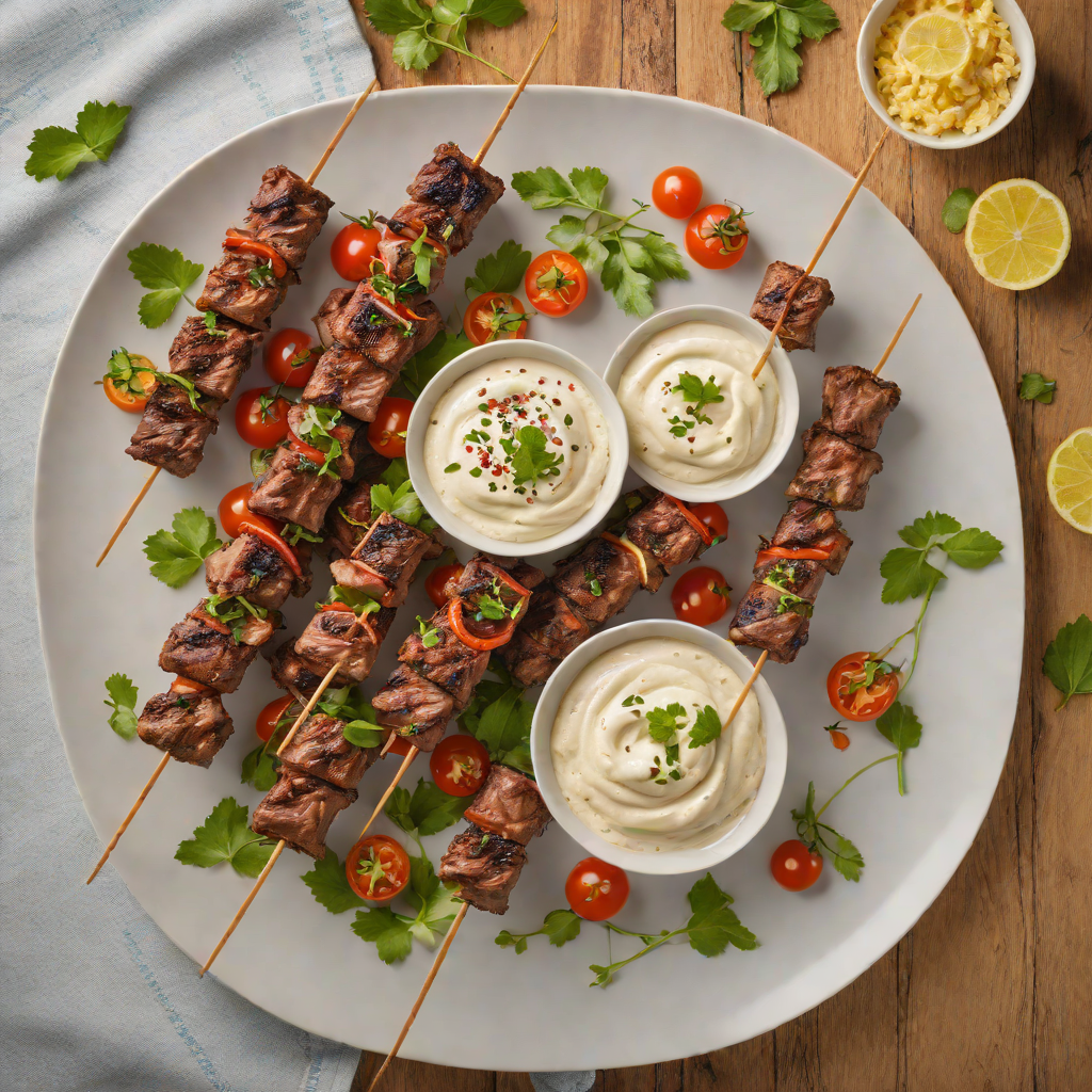 Mediterranean-Fusion Grilled Lamb Skewers with Sumac Yogurt