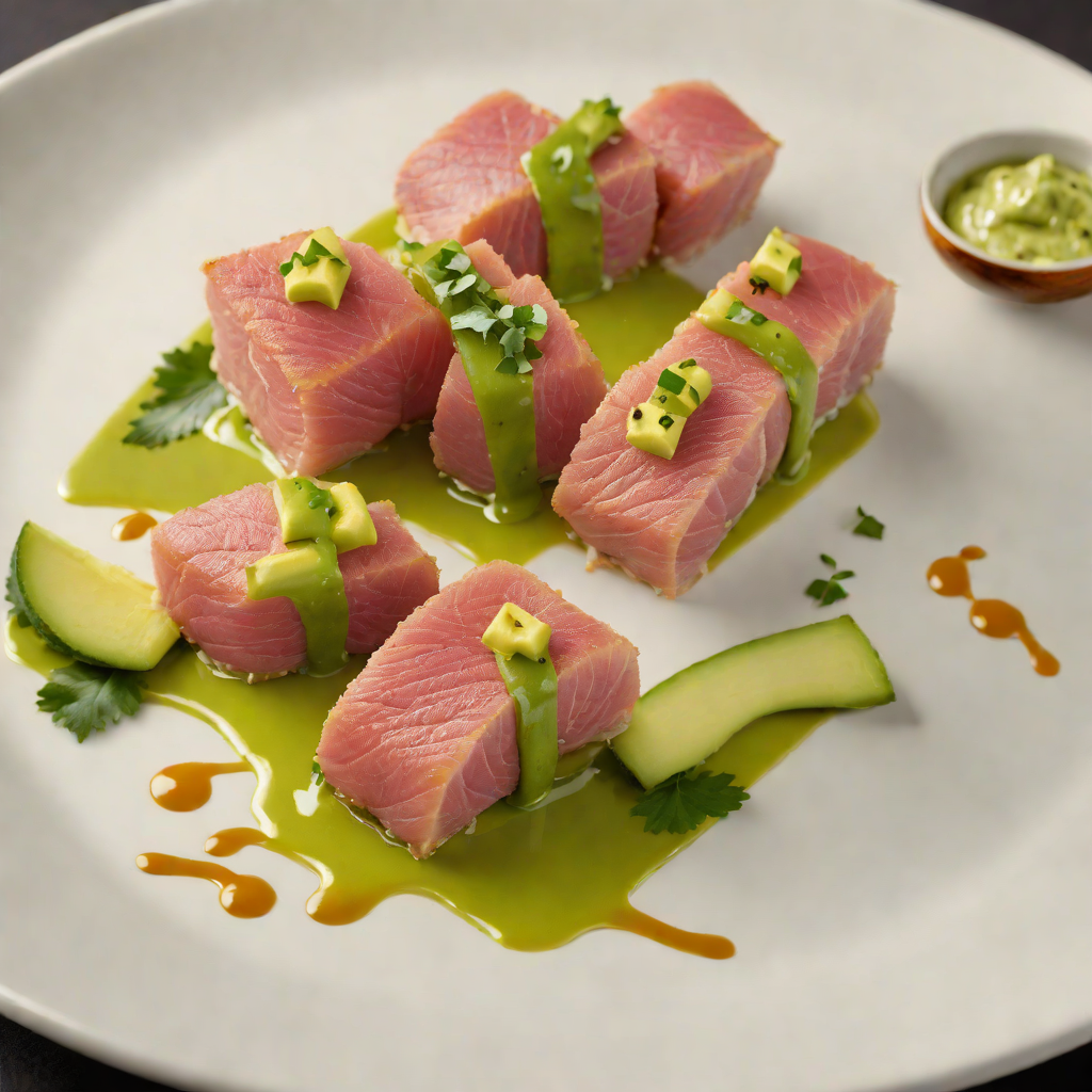 Sushi-Style Seared Tuna with Avocado and Wasabi Aioli
