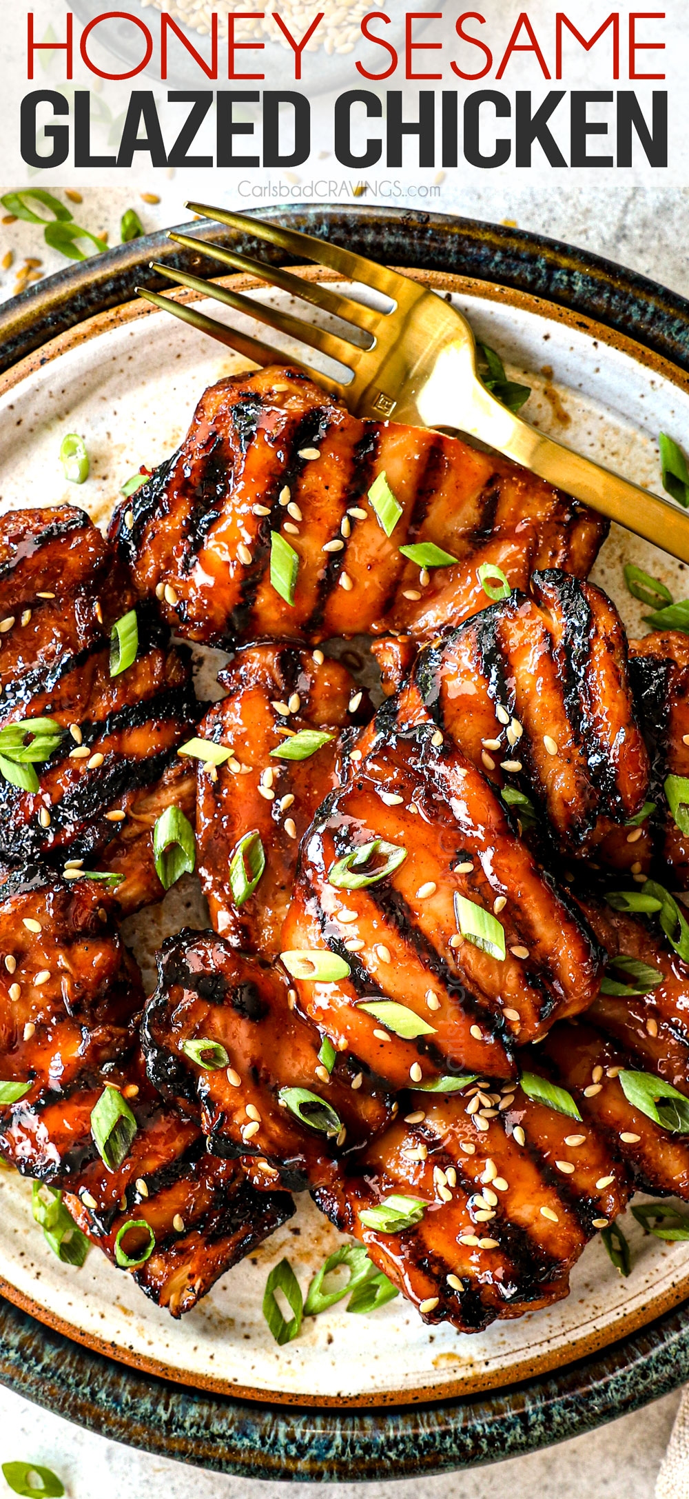 Pan-Seared Chicken with Spicy Honey-Soy Glaze and Sesame