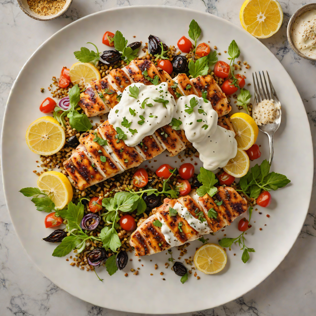 Mediterranean-Fusion Grilled Chicken with Za'atar and Lemon Yogurt Sauce