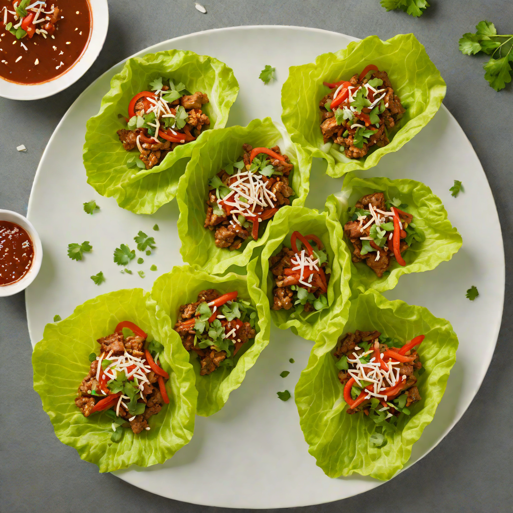Korean-Inspired Spicy Pork Lettuce Wraps with Garlic and Ginger