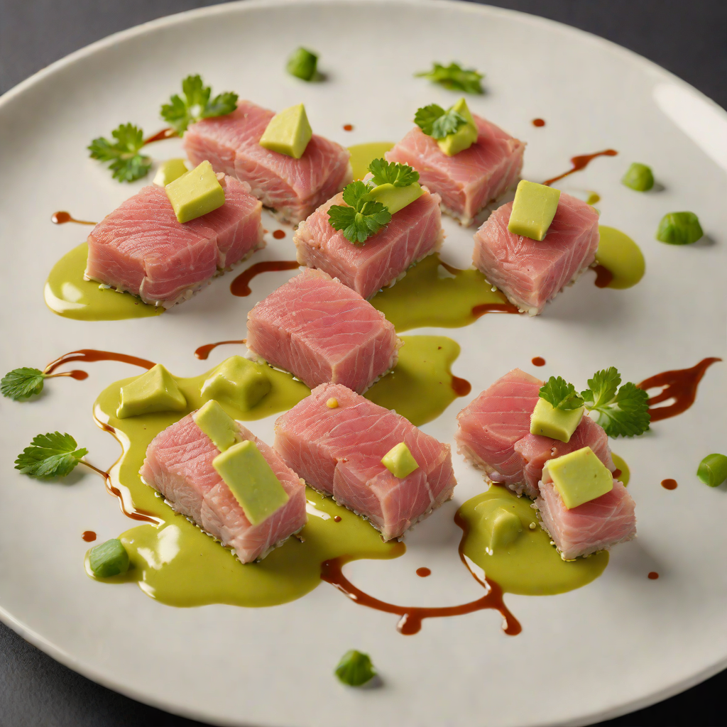 Seared Sushi-Grade Tuna with Avocado Wasabi Cream