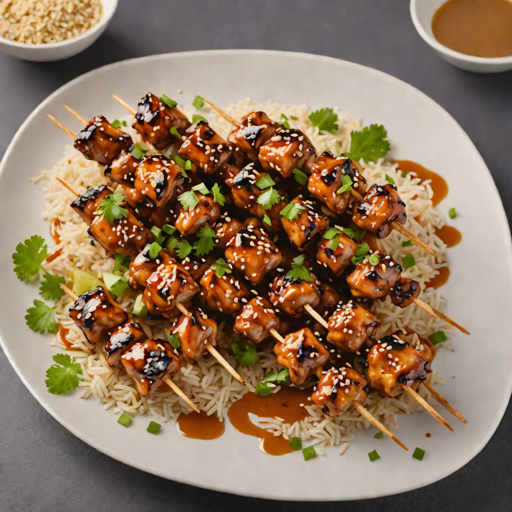 Honey-Soy Glazed Chicken Skewers with Sesame and Scallions