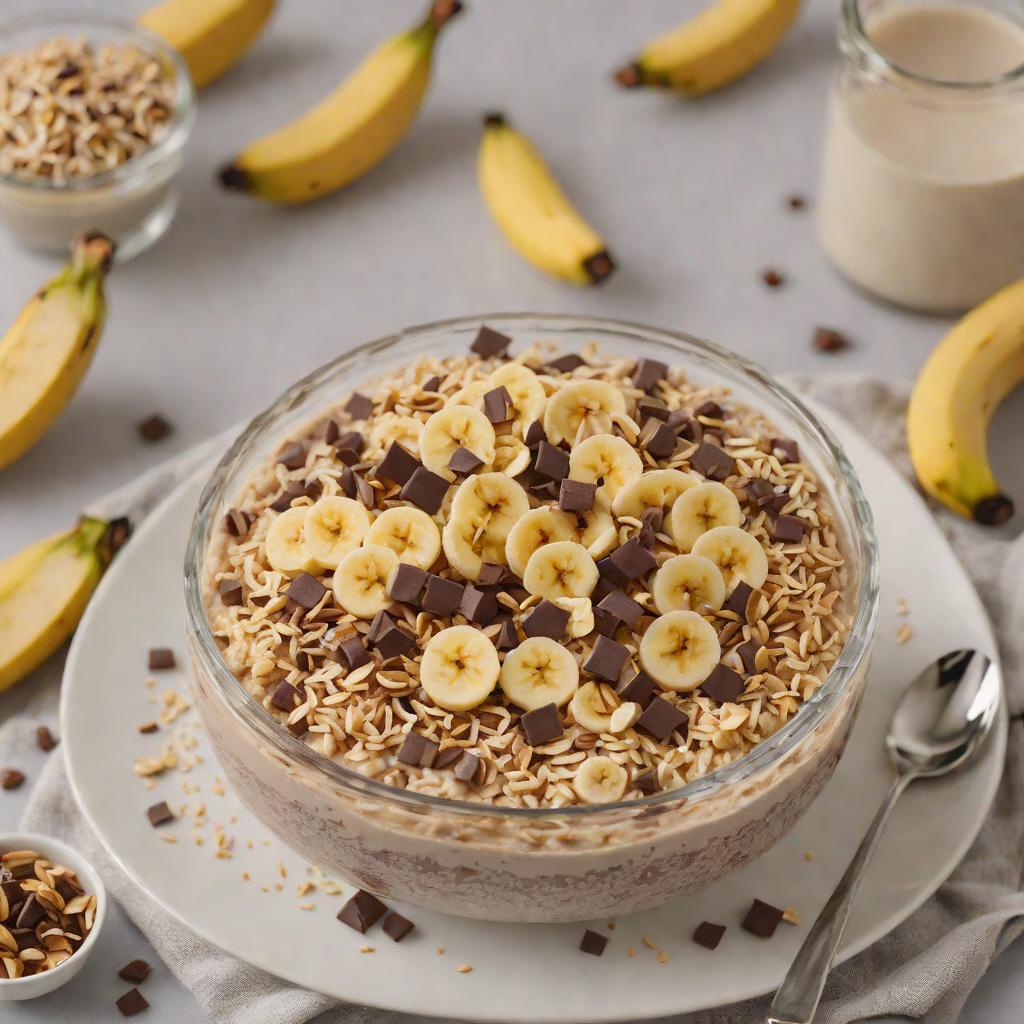 Randomly Layered Chocolate Banana Overnight Oats