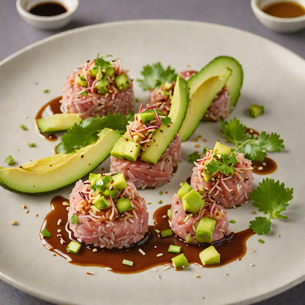 Sushi-Style Tuna Tartare with Avocado and Sesame Soy Dressing