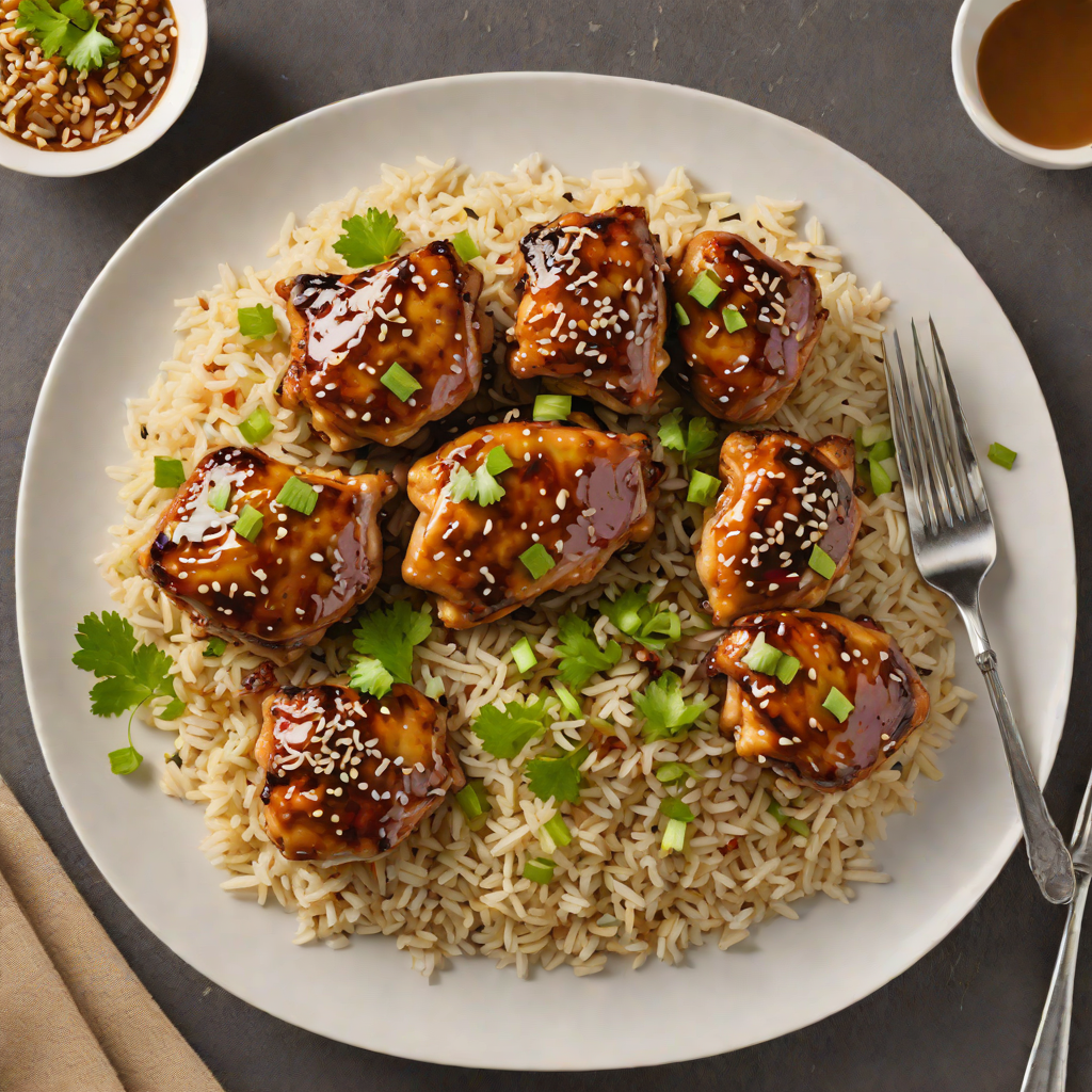 Honey-Soy Glazed Chicken Thighs with Sesame-Ginger Rice