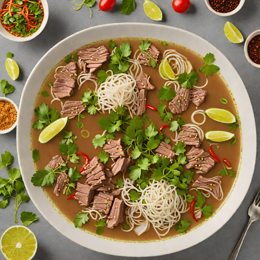 Spiced Vietnamese Beef Pho with Fresh Herbs