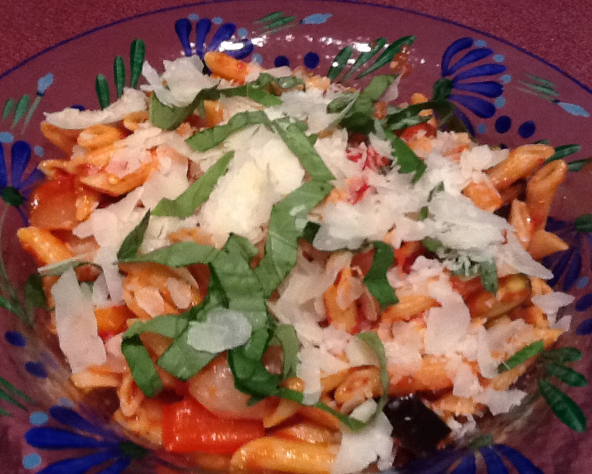 Aperol-Herb Pasta with Roasted Vegetables