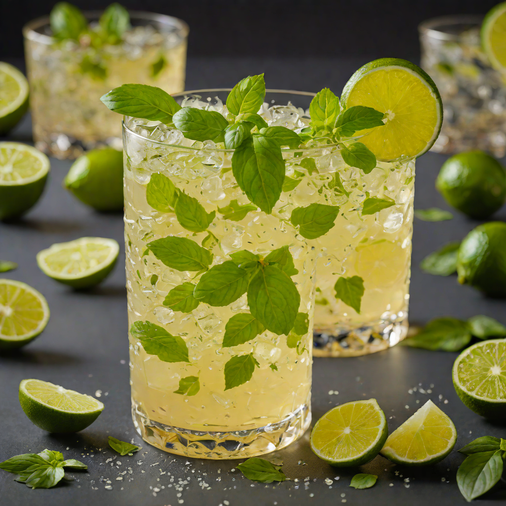 Sparkling Basil Lemonade with Honey and Fresh Lime