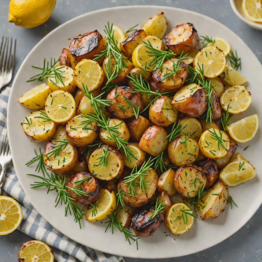 Lemon-Rosemary Roasted Potatoes with Garlic Butter