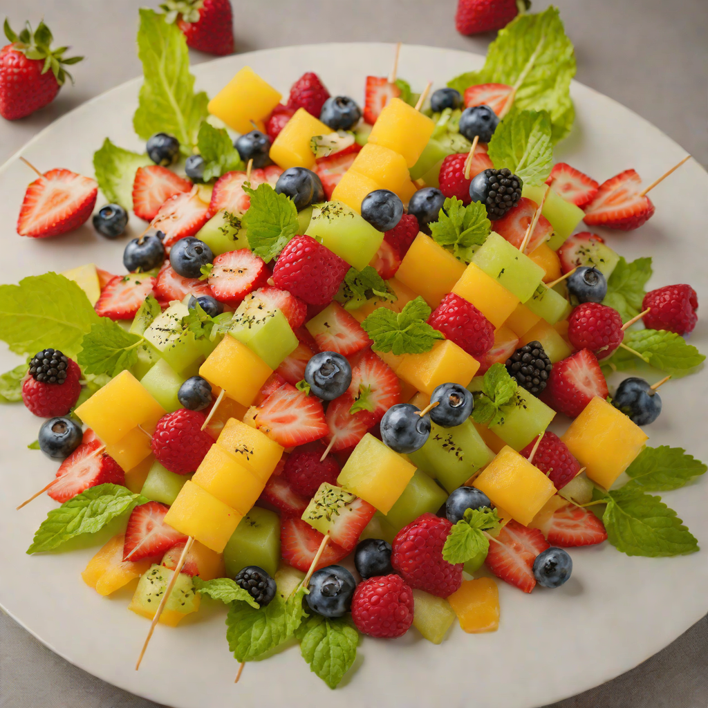 Colorful Arcade-Inspired Fruit Skewer Salad