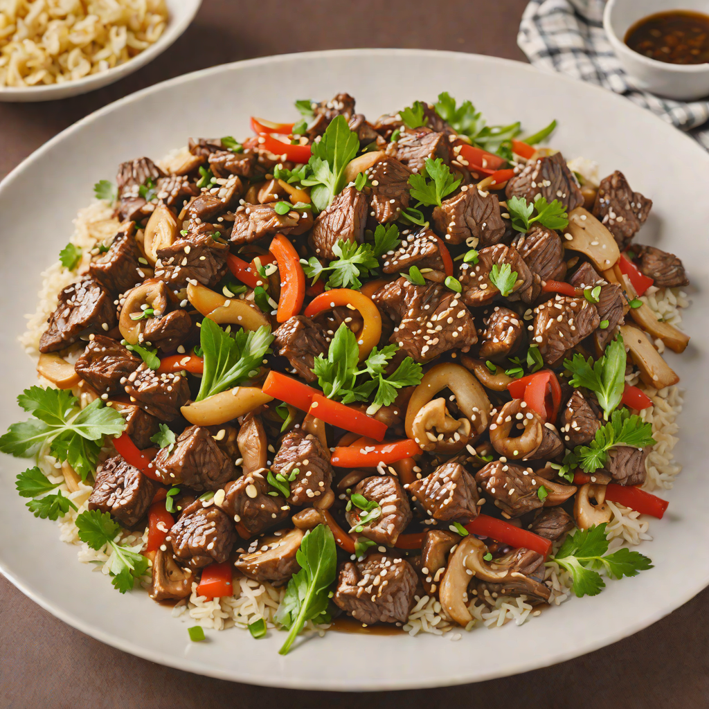 Sautéed Beef and Mushroom Stir-Fry with Ginger and Garlic