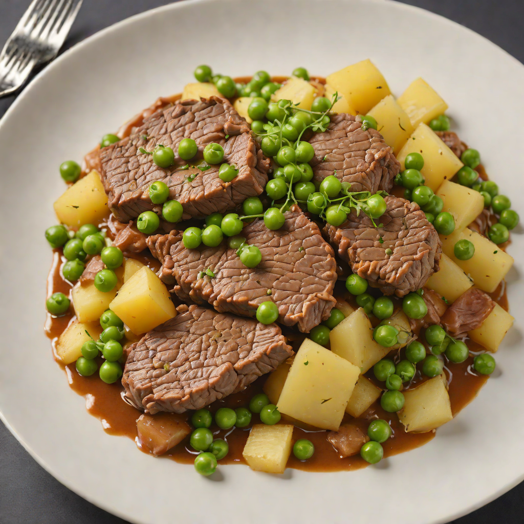 Slow-Cooked Beef Giniling with Potatoes and Peas