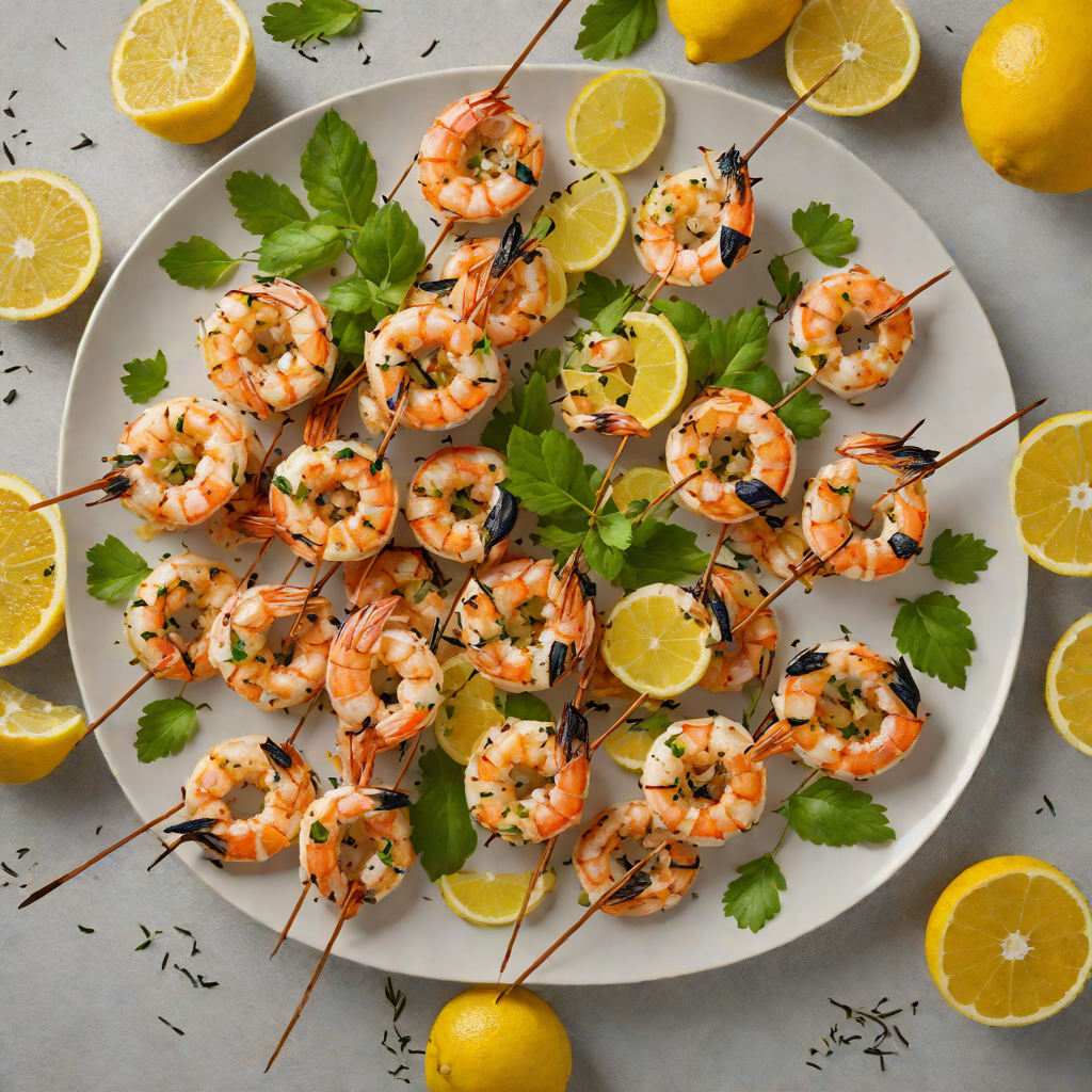 Charcoal-Grilled Shrimp Skewers with Citrus Herb Marinade