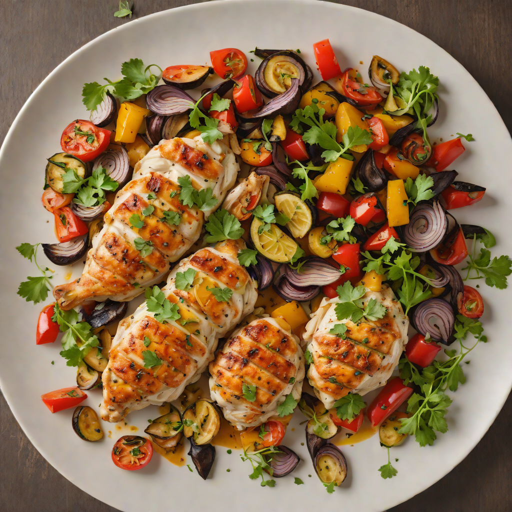 Guatemalan Chicken Pepian with Roasted Vegetables