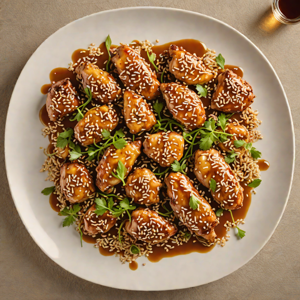 Sautéed Chicken with Honey-Ginger Glaze and Sesame Seeds