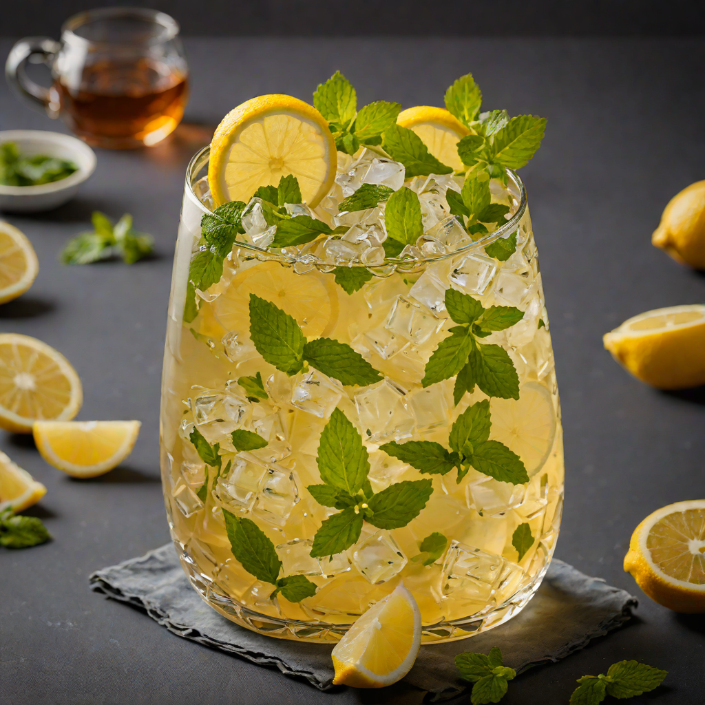Iced Mint Green Tea with Lemon and Honey
