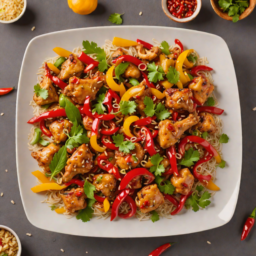 Stir-Fried Garlic Chicken with Chili and Bell Peppers