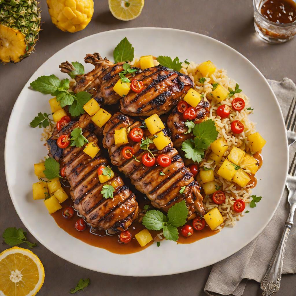 Slow-Cooked Caribbean Jerk Chicken with Pineapple and Scotch Bonnet