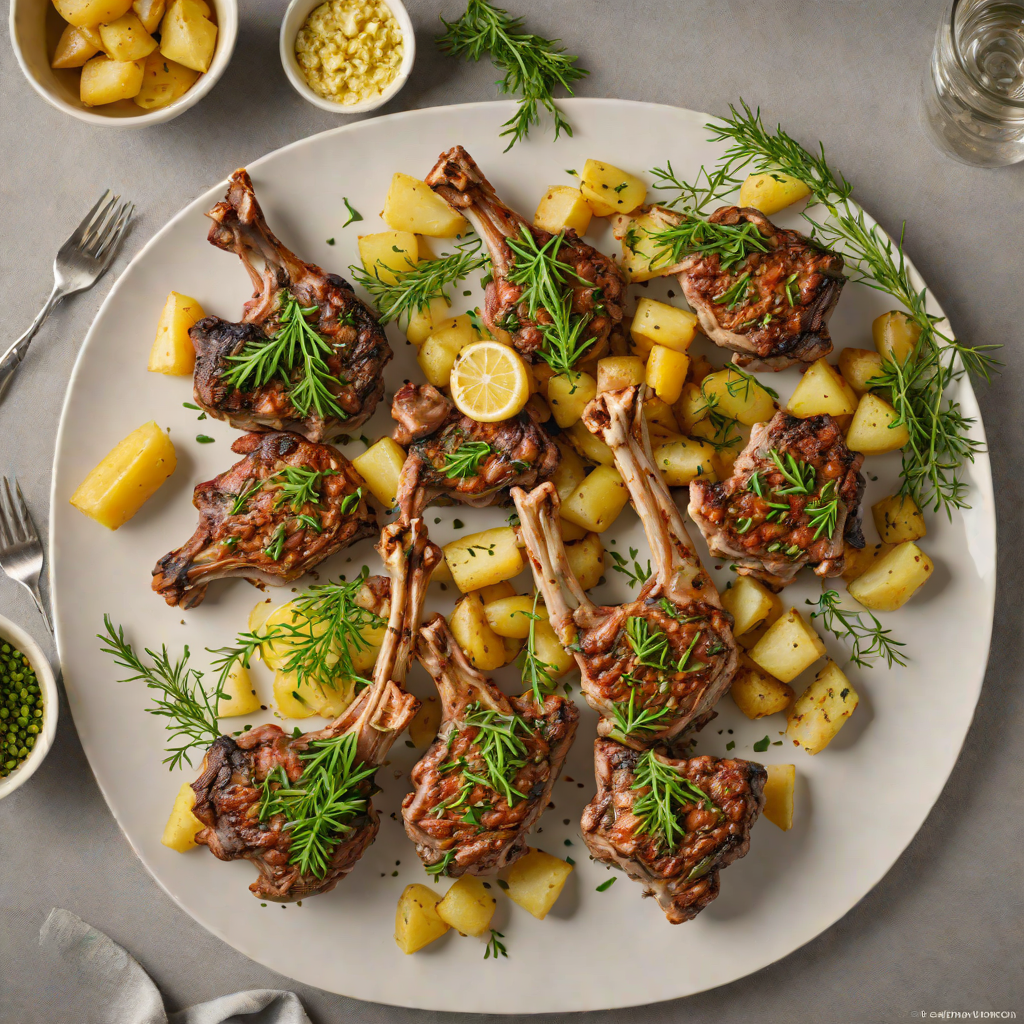 Lemon-Dill Roasted Lamb Chops with Garlic Potatoes