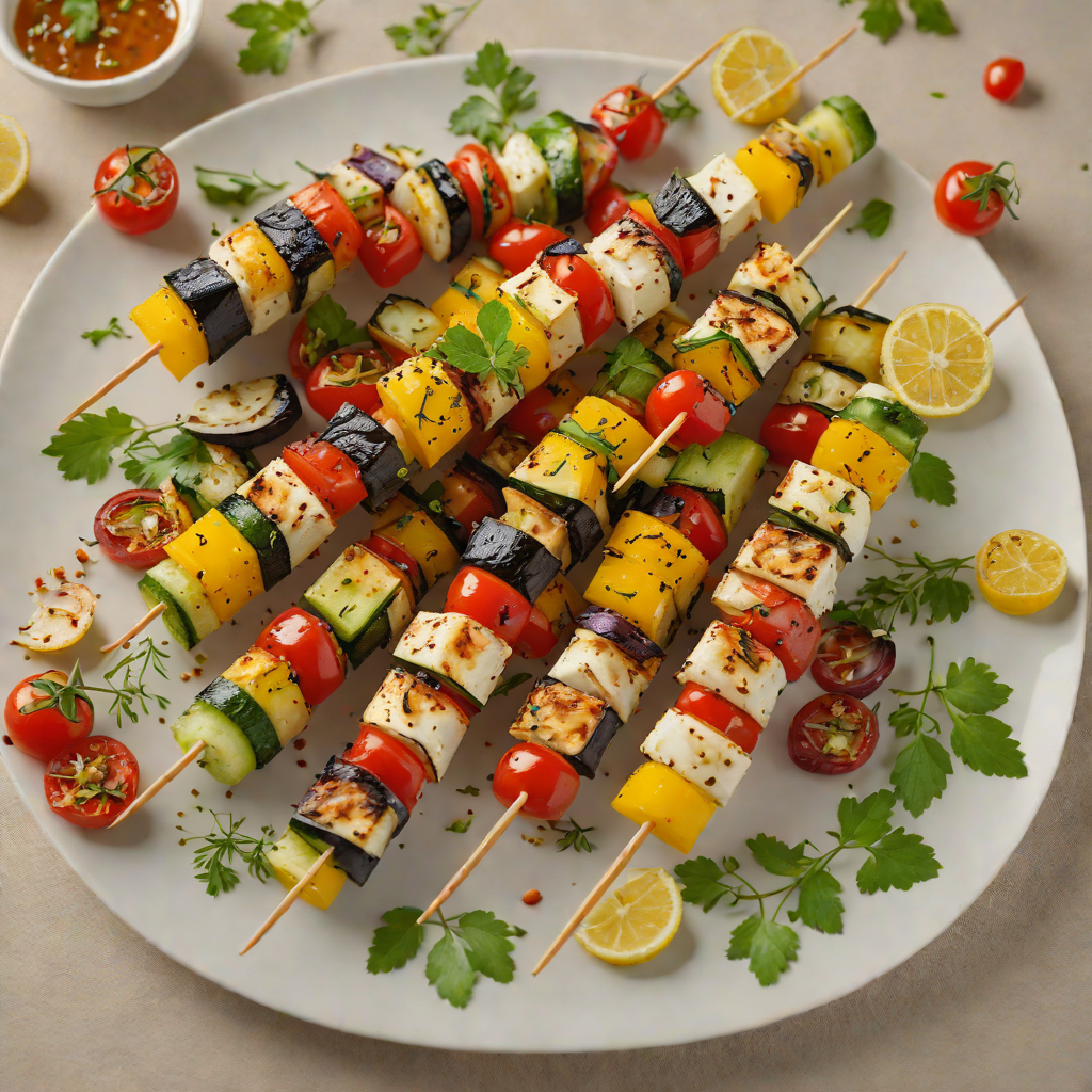 Pan-Grilled Vegetable and Halloumi Skewers with Za’atar