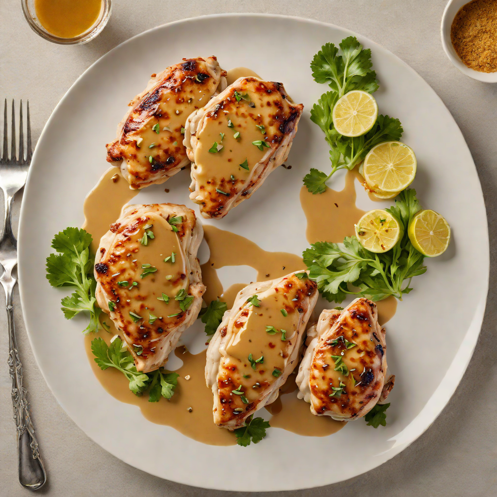 Pan-Seared Chicken with Honey Mustard Glaze and Garlic