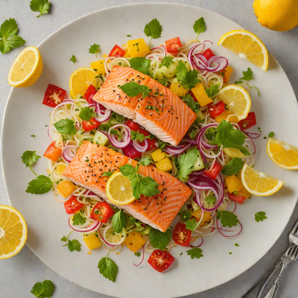 Pan-Seared Lemon Ginger Salmon with Citrus Salad