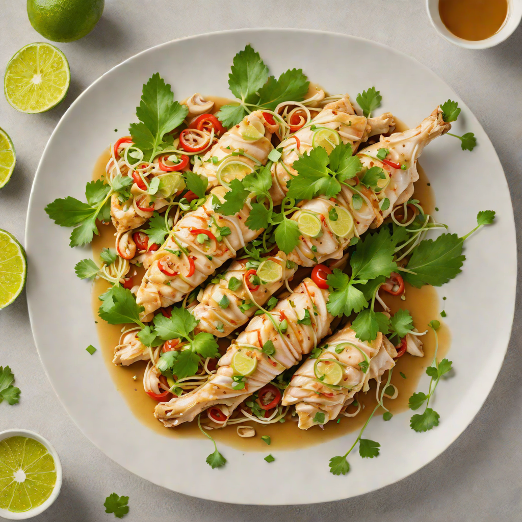 Steamed Ginger-Lemongrass Chicken with Lime Dressing