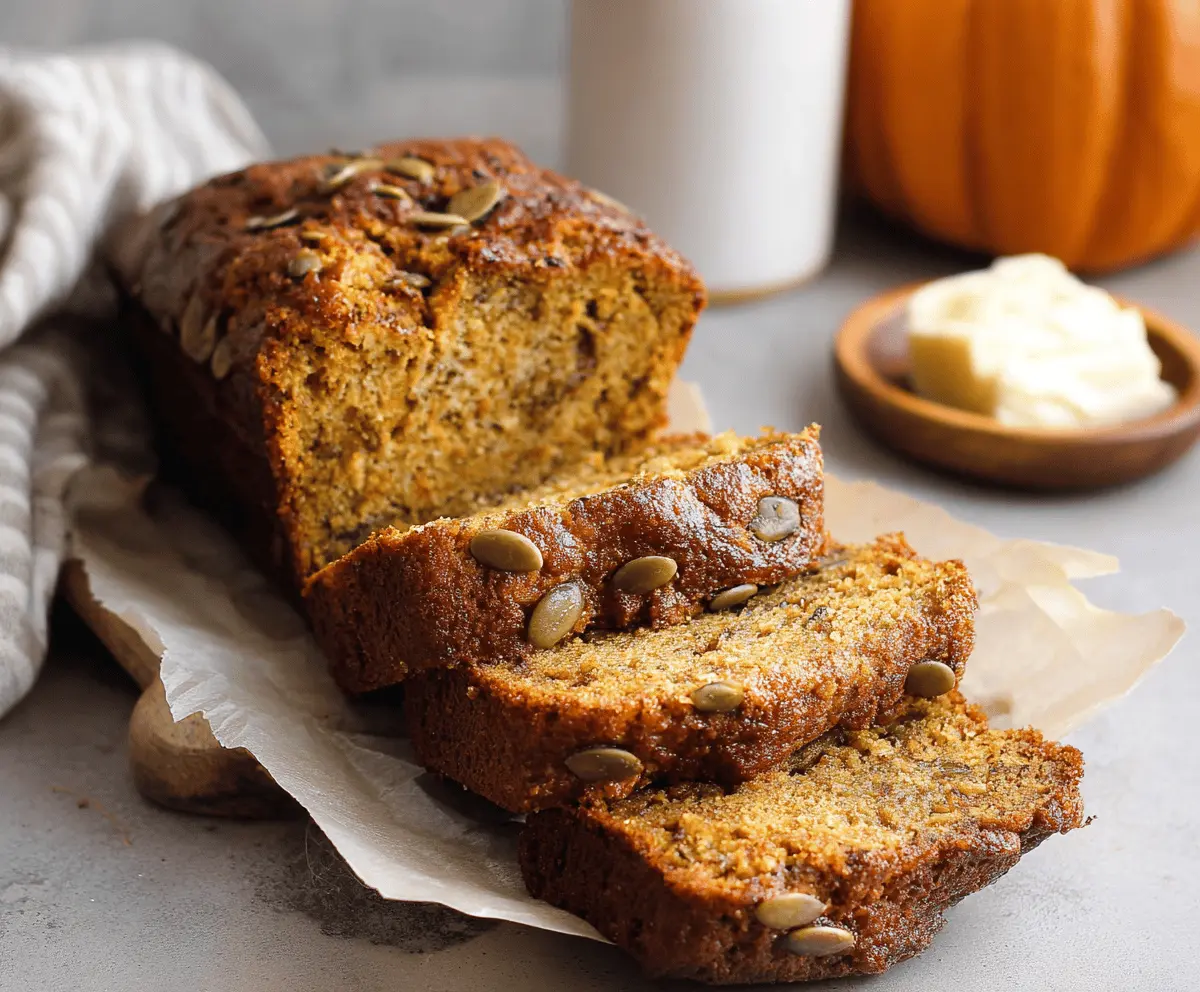 Baked Pumpkin Seed and Banana Quick Bread