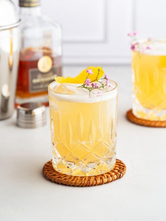 Cognac Citrus Sour with Sugar Rim