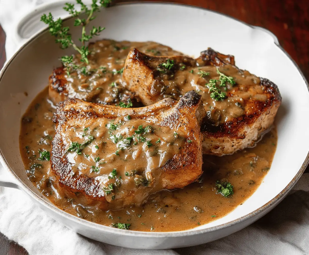Pan-Seared Pork Chops with Cognac Cream Sauce