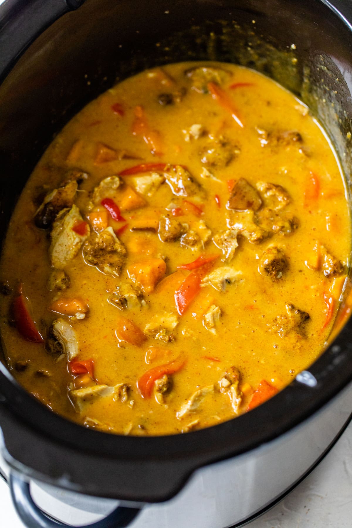 Crockpot Coconut Curry Chicken with Cauliflower Rice