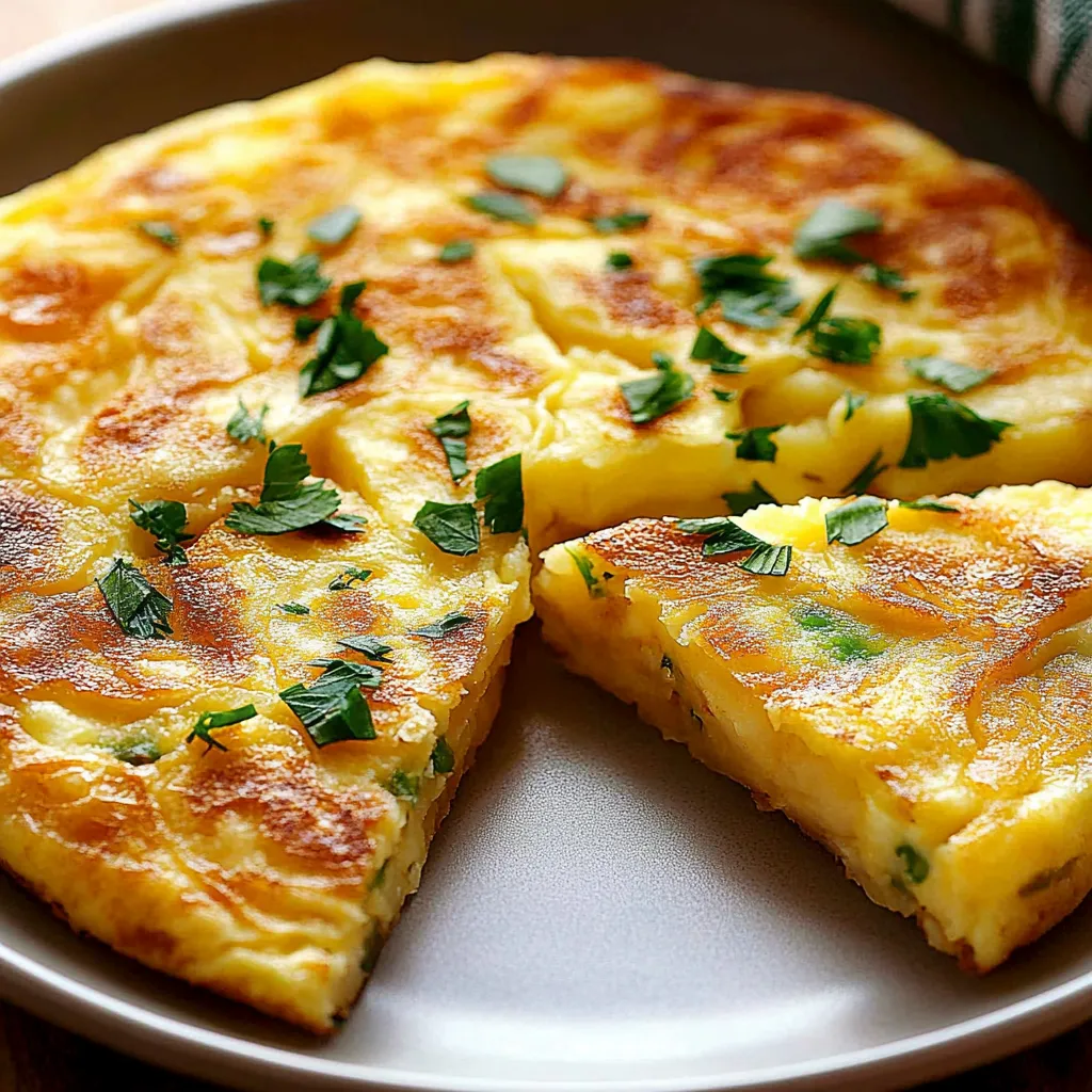 Pan-Fried Potato and Onion Tortilla with Manchego Cheese
